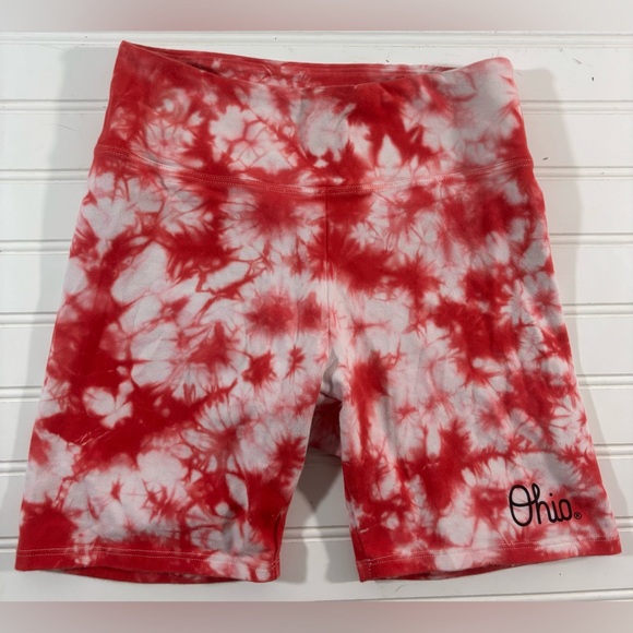 PINK Victoria's Secret Ohio State Buckeyes Biker Shorts Tie Dye Womens Size XS - Picture 3 of 14